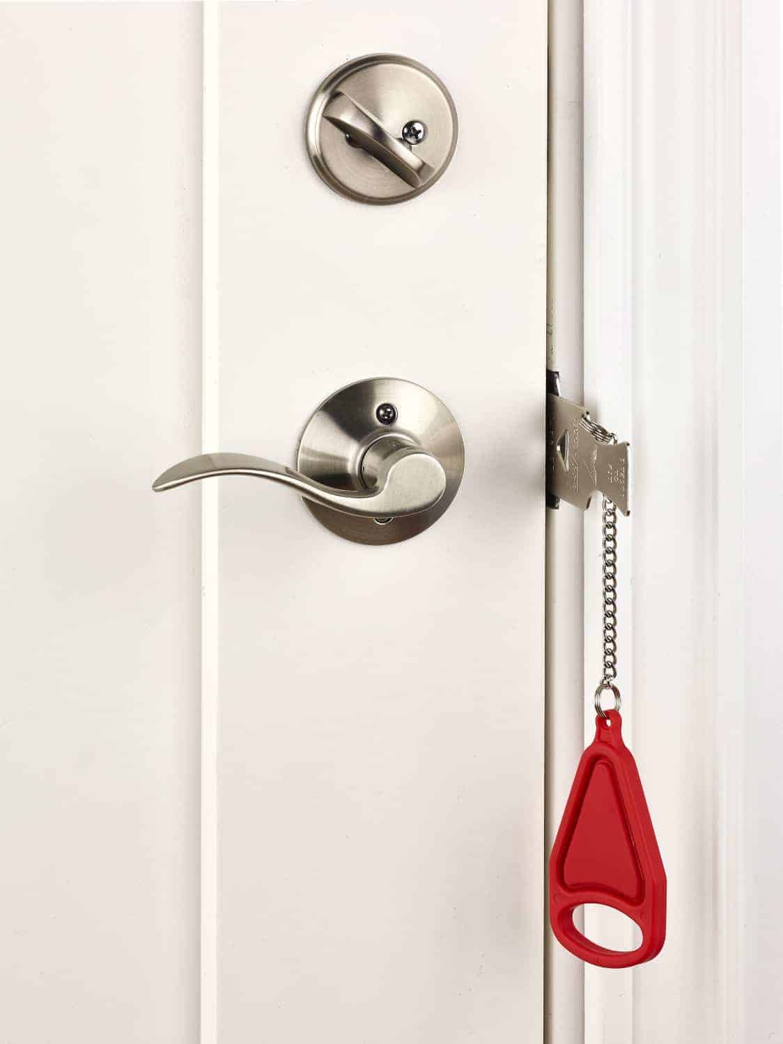 Portable Door Lock Travel Lock Solid Heavy Duty Lock Punch-Free Security Privacy 