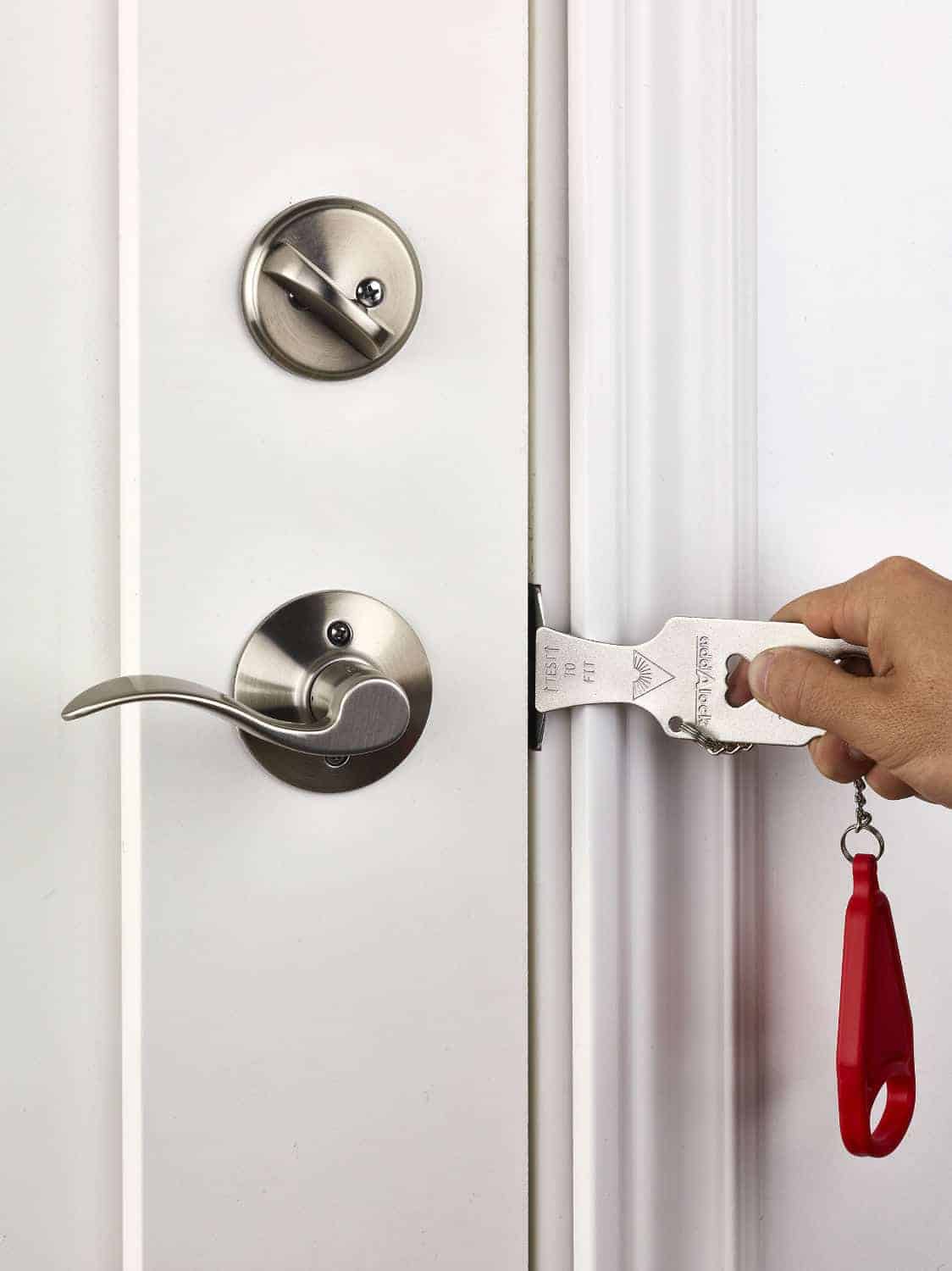 Portable Door Lock for Travel Travel Door Lock Hotel Motel Door Lock School Lockdown Lock AirBNB Lock Door Jammer WUPPA（1 Pack）