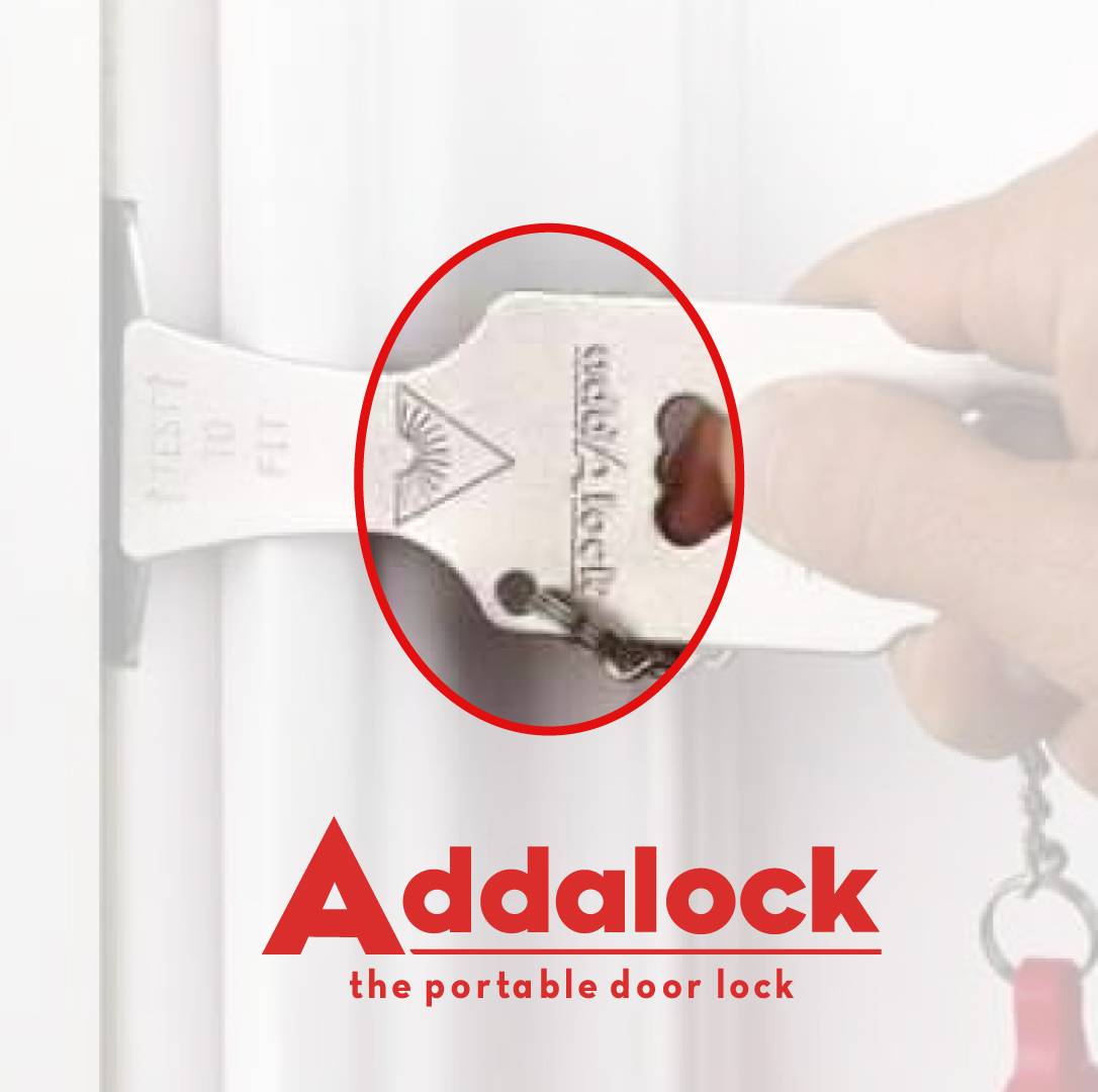 Addalock The Original Portable Door Lock for Travel & Home Security,  Durable 1-Piece Door Latch Lock for Houses, Apartments, Hotels, Motels,  Dorms & AirBnBs - Lock the Door & Stay at Home